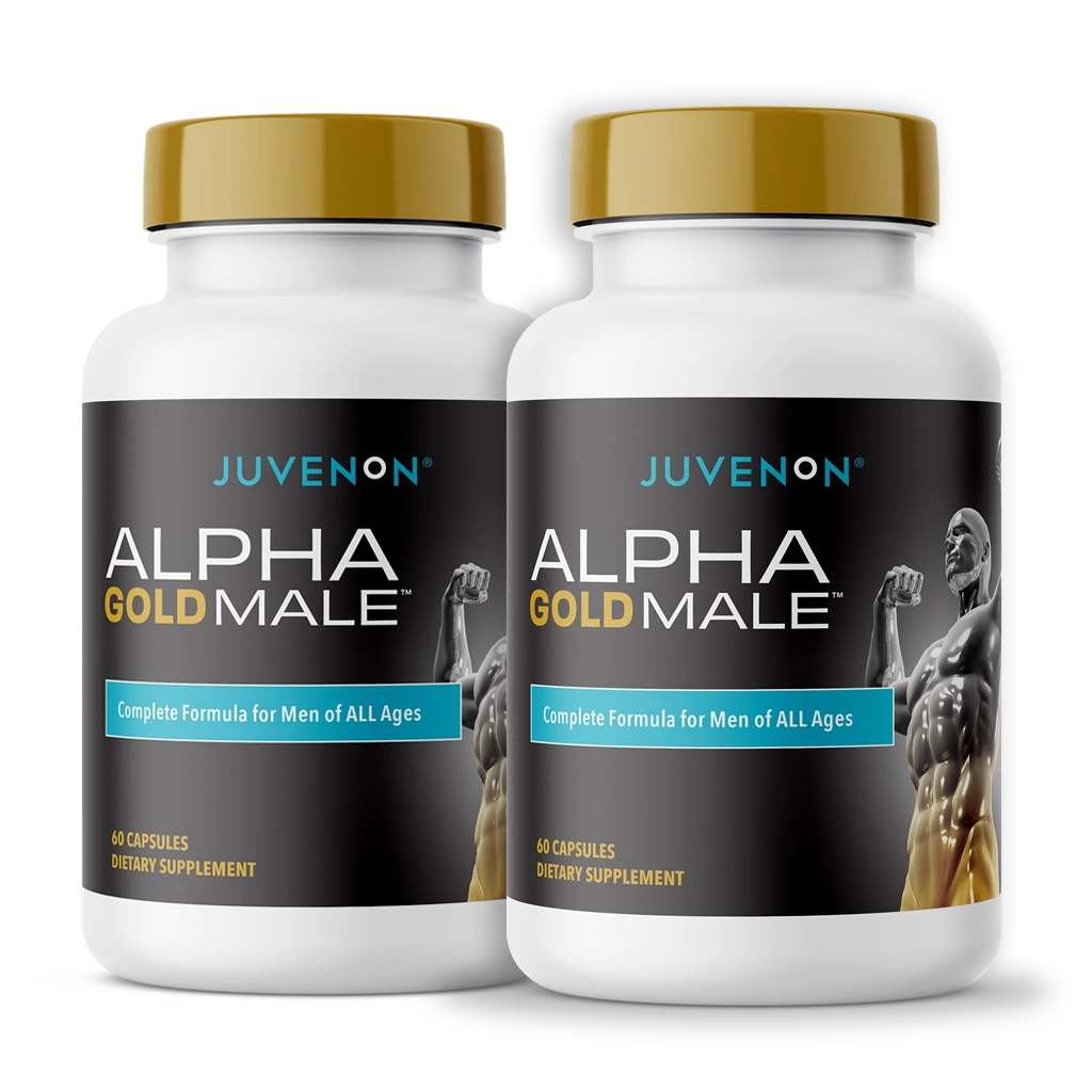 Two containers of Juvenon alpha gold male for men supplement