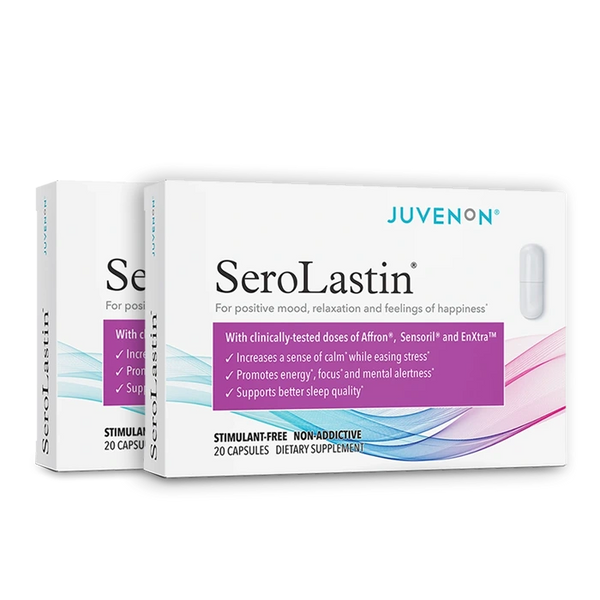 Two boxes of Juvenon serolastin health supplement