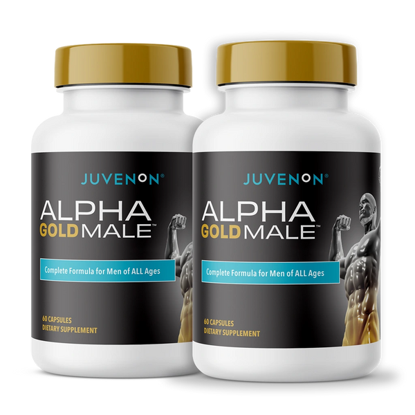 Two containers of Juvenon alpha gold male for men supplement