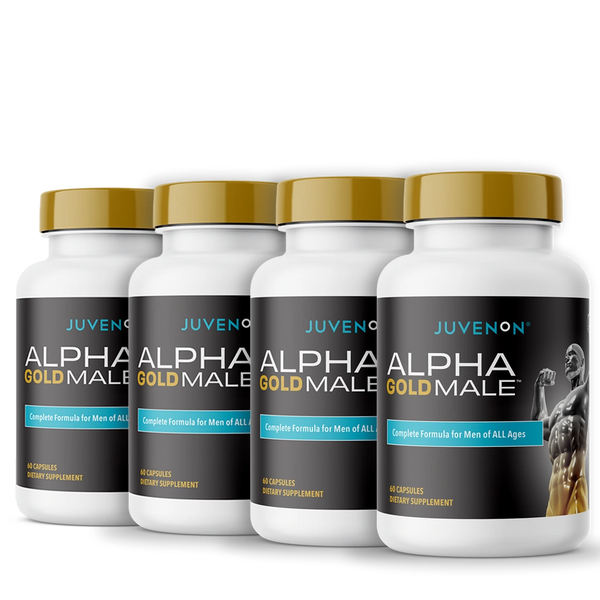 Four containers of Juvenon's alpha gold male supplement