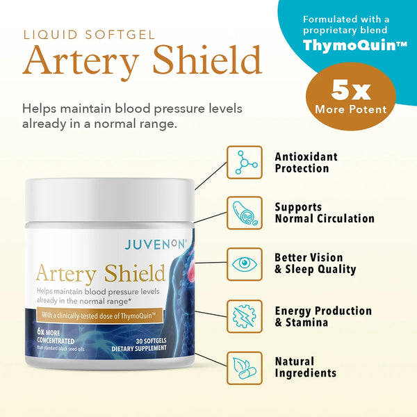 Artery Shield® Blood Pressure Support with Black Seed Oil | Juvenon