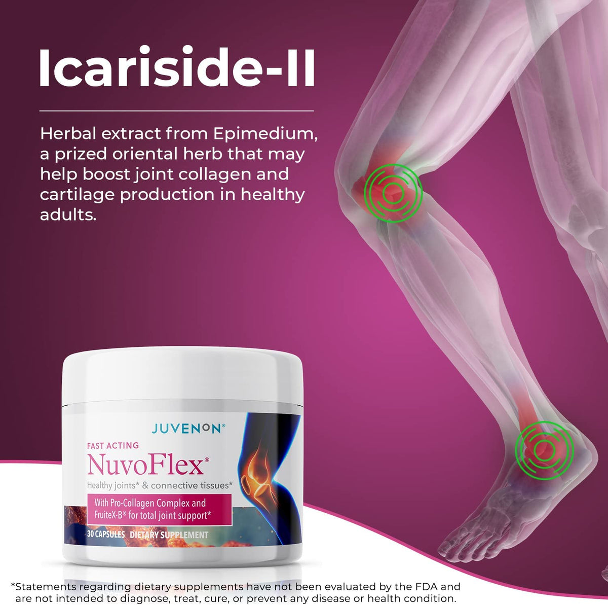 Herbal extract icariside boosting collagen production in a knee